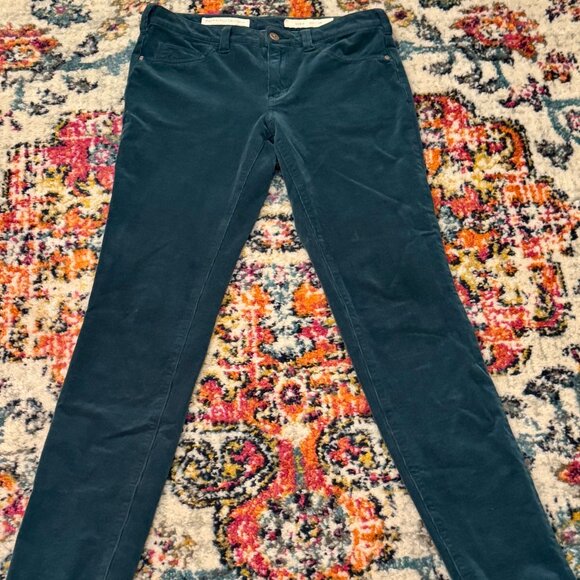 Anthropologie Pilcro and the Letterpress Corduroy Pants in Teal Blue Size 28 - Picture 6 of 15
